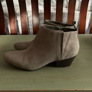 Grey suede booties